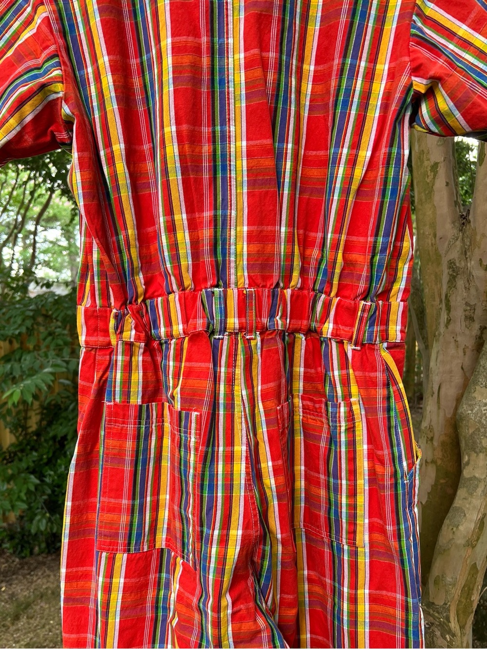 Big Bud Press Red Plaid Short Sleeve Jumpsuit Size XL - Picture 7 of 7